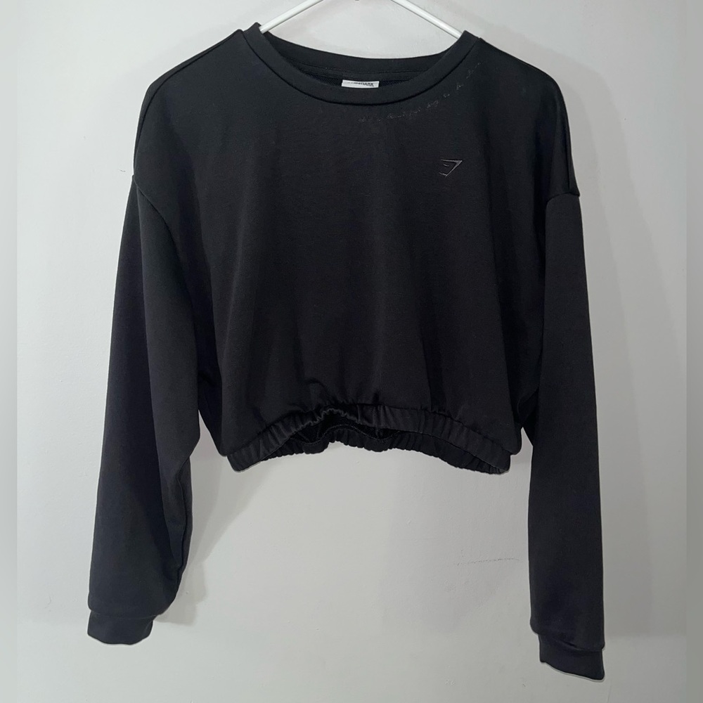 Gymshark Whitney Simmons black cropped sweatshirt size medium